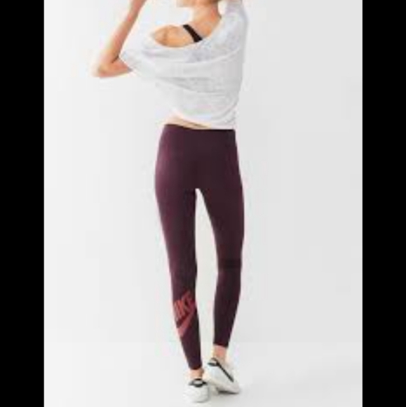 Nike Leg-A-See Purple Logo Full Length Leggings - Picture 2 of 10